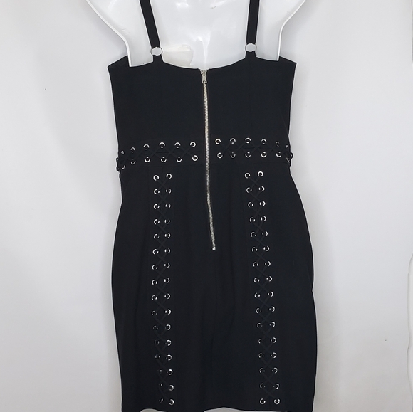 Bebe X Naven Black Bustier Lace up  Bodycon Dress Size 8 - Picture 5 of 15
